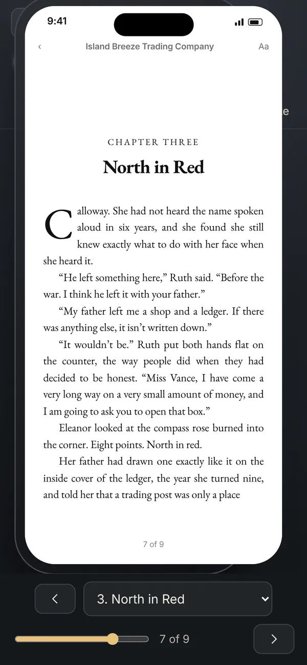 The book preview on a phone
